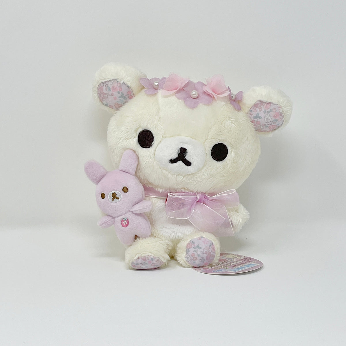 2016 Purple Sitting Korilakkuma with Bunny and Floral Crown Plush - Rilakkuma Store Limited - San-X