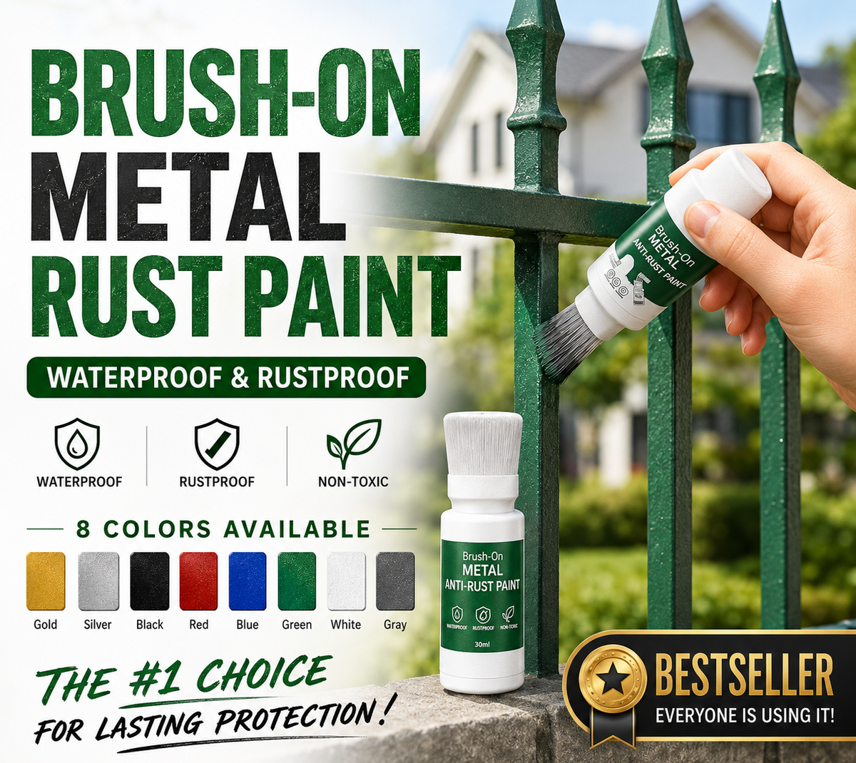 Brush‑On Metal Anti‑Rust Paint — Restore & Protect Your Metal