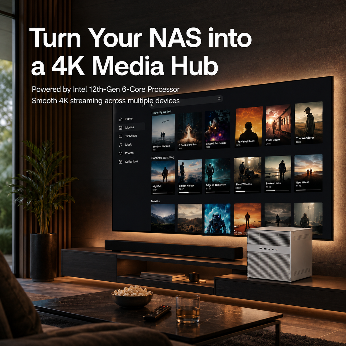Desktop NAS — Massive Local Storage for 4K Footage, Photos & Media Library | No Monthly Cloud Fees