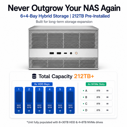 Desktop NAS — Massive Local Storage for 4K Footage, Photos & Media Library | No Monthly Cloud Fees